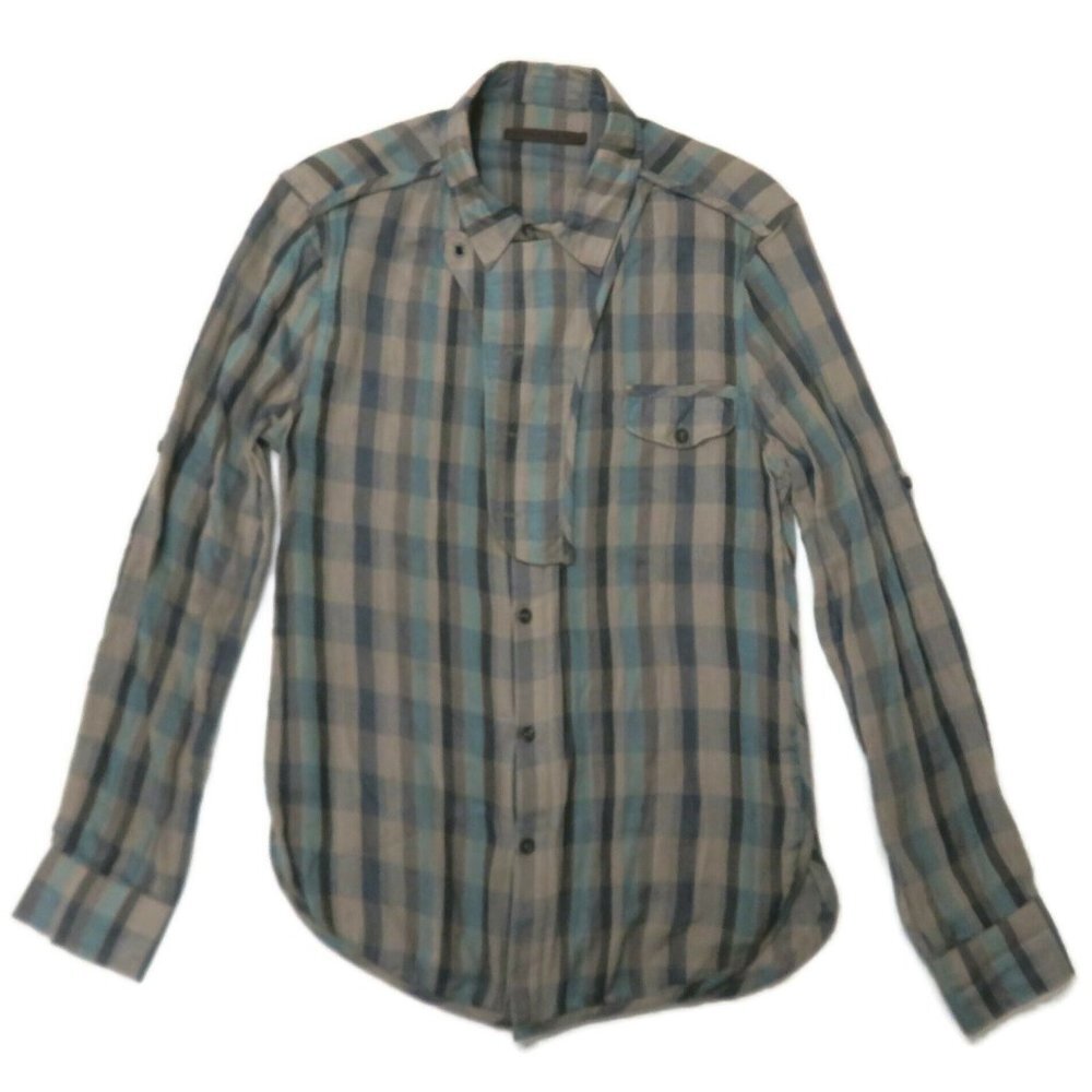 NICHOLAS K Womens Small Plaid Zipper Shirt Button‎
